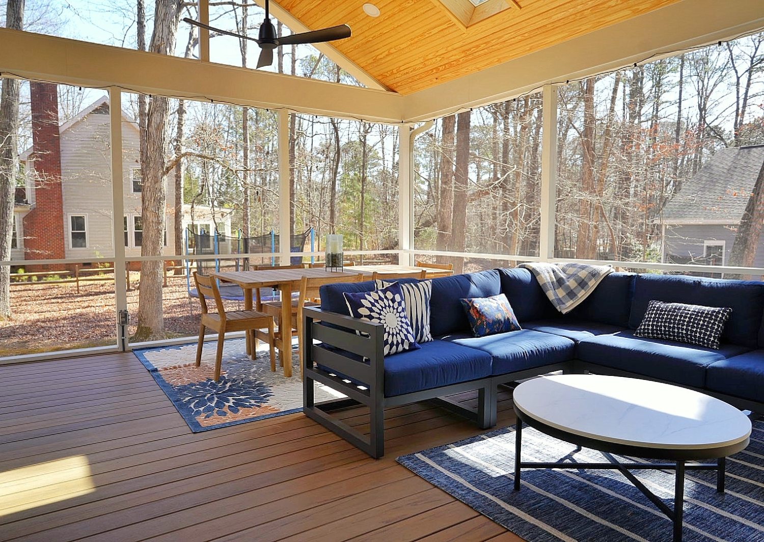 Screened outdoor living space built in Chapel Hill, North Carolina