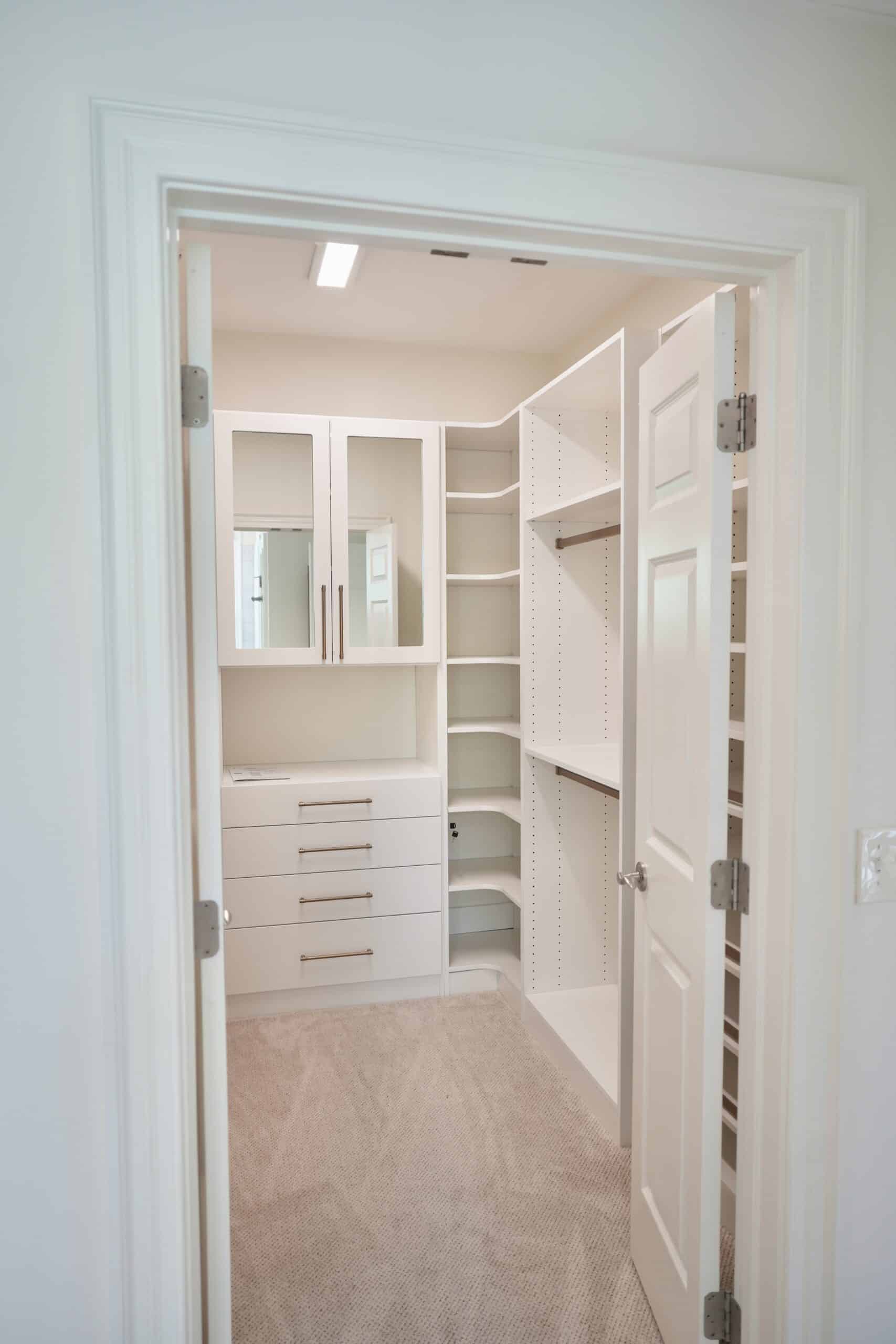 Walk-in closet built by Green Hill Contracting in Raleigh